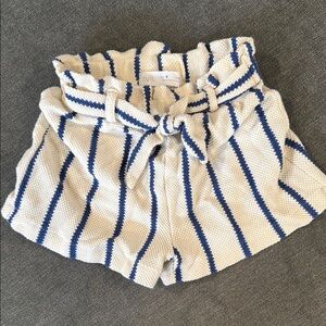 Zara Striped Blue and White Women Shorts